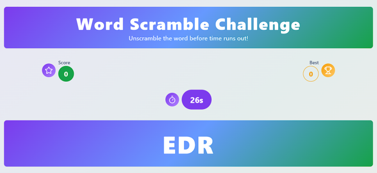 word scramble challenge!
